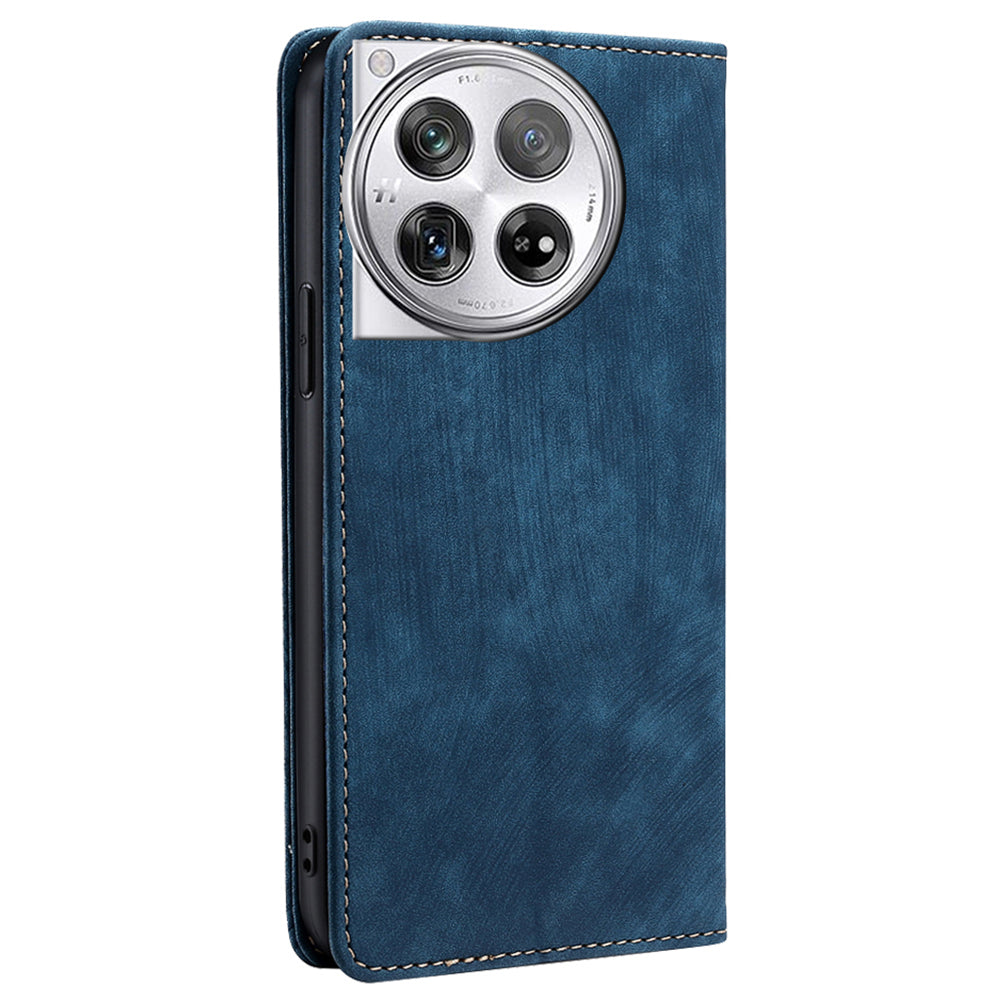 For OnePlus 12 5G Magnetic Case PU Leather Stand Wallet RFID Blocking Phone Protector - Blue For OnePlus 12 5G Magnetic Case PU Leather Stand Wallet RFID Blocking Phone Protector - Blue